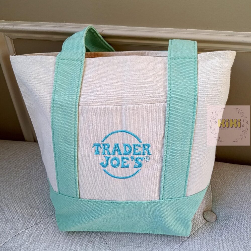 Trader Joe's Mini Pastel Canvas Tote Bags set of 4 limited edition - Picture 8 of 13